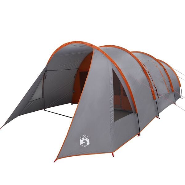 vidaXL Tenda a tunnel con tetto Grigio e arancione 778 x 356 x 210 cm