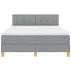vidaXL Letto box spring con materasso Grigio chiaro 140 x 200 cm