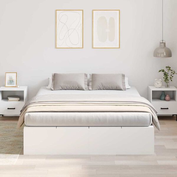 vidaXL Struttura letto con contenitore Bianco 160 x 200 cm