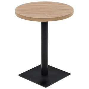 vidaXL Tavolo Bistrot in MDF e Acciaio Rotondo 60x75 cm Colore Rovere