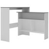 vidaXL Tavolo Bar con 2 Piani d'Appoggio Bianco e Grigio 130x40x120cm