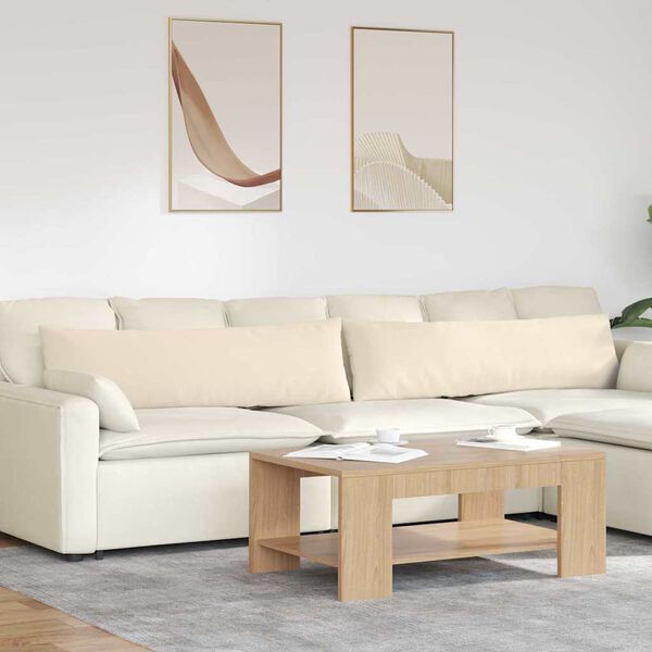 vidaXL Cuscini da Divano 2 pcs Beige 145 x 40 cm Tessuto