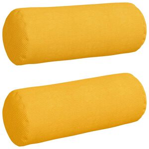 vidaXL Cuscini a rullo 2 pcs Giallo Chiaro &Oslash; 25 x 70 cm