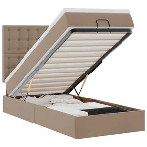 vidaXL Struttura Letto Pouf con Materasso 80x200 cm Similpelle