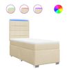 vidaXL Giroletto a Molle con Materasso Crema 100x200 cm in Tessuto