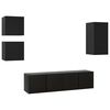 vidaXL Set di Mobili Porta TV 5 pz Nero in Legno Multistrato