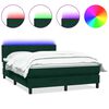vidaXL Letto a Molle con Materasso e LED Verde Scuro 160x210 cm Velluto