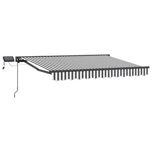 vidaXL Cornice per Tenda Manuale con LED Antracite e Bianco 3,5 x 2 m