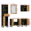 vidaXL Set Mobili da Bagno 5 pz in Legno Massello di Mango