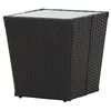 vidaXL Tavolino Nero 41,5x41,5x43 cm in Polyrattan e Vetro Temperato