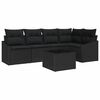 vidaXL Set Divano da Giardino con cuscino 6 pcs Nero polyrattan