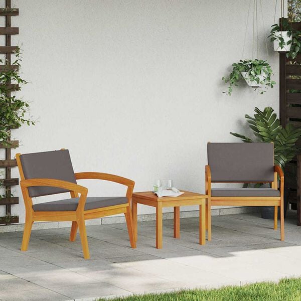 vidaXL Set bistrot 3 pcs Marrone 59,5 x 70,5 x 72,5 cm Poliestere