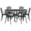 vidaXL Set da Pranzo per Giardino 7 pcs Nero Alluminio