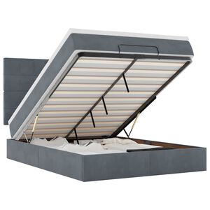 vidaXL Struttura Letto Pouf con Materassi 140x190 cm Velluto