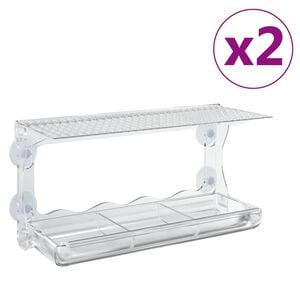 vidaXL Mangiatoie per Uccelli da Finestra 2 pz in Acrilico 30x12x15 cm