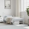 vidaXL Giroletto con Testiera e Pediera Metallo Bianco 80x200 cm