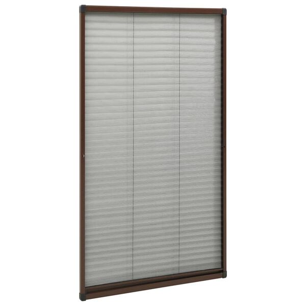 vidaXL Zanzariera Plissettata Finestre in Alluminio Marrone 80x160 cm