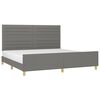 vidaXL Giroletto senza Materasso Grigio Scuro 200x200 cm Tessuto