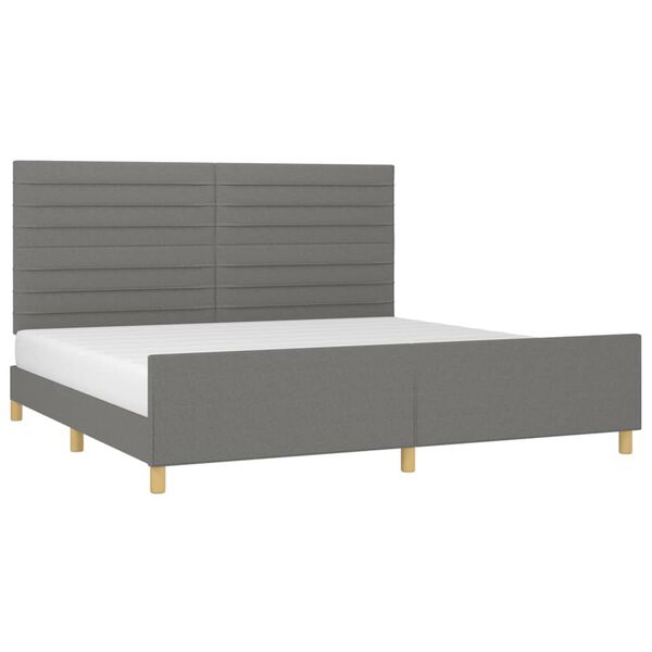 vidaXL Giroletto senza Materasso Grigio Scuro 200x200 cm Tessuto