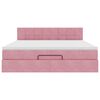 vidaXL Struttura Letto Pouf con Materasso Rosa 180x200 cm in Velluto