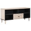 vidaXL Mobile TV Bianco 100 x 33,5 x 46 cm Legno di mango massello