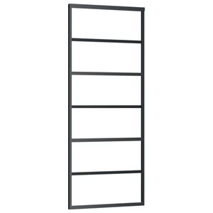 vidaXL Porta Scorrevole in Vetro ESG e Alluminio 76x205 cm Nera