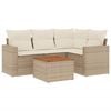 vidaXL Set Divano da Giardino 5 pz con Cuscini Beige in Polyrattan