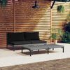vidaXL Set Divani da Giardino 3 pz Grigio Scuro Polyrattan Mezzo Tondo