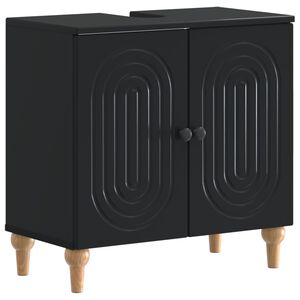 vidaXL Armadio per Lavabo da Bagno ALKMAAR Nero 59,5 x 31,5 x 59 cm