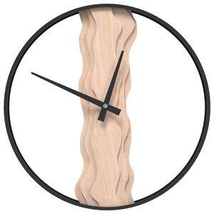vidaXL Orologio a Parete Marrone &Oslash;35 cm in Ferro e Legno di Quercia
