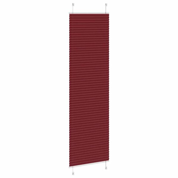 vidaXL Tenda Plissettata Rosso Bordeaux 65x200 cm Larghezza Tessuto