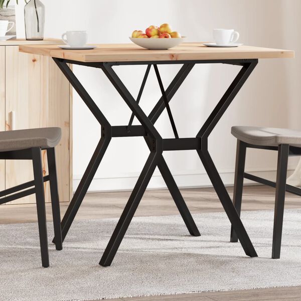 vidaXL Tavolo da Pranzo Telaio a Y 80x80x75,5 cm Legno Pino e Acciaio