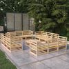 vidaXL Set Divani da Giardino 13 pz in Legno Massello di Pino