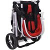 vidaXL Passeggino 3 in 1 in Alluminio Rosso e Nero
