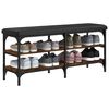 vidaXL Panca Porta Scarpe Rovere Fumo 102x32x47cm in Legno Multistrato