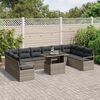 vidaXL Set Divano da Giardino con cuscino 11 pcs Grigio polyrattan