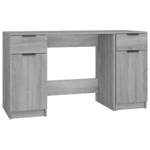 vidaXL Scrivania con Mobile Laterale Grigio Sonoma Legno Multistrato