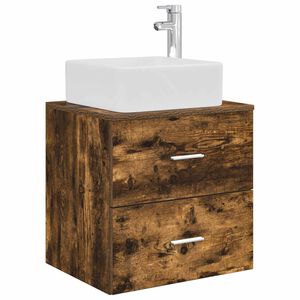 vidaXL Mobile Lavabo da Parete Rovere Fumo 53 x 34,5 x 63 cm