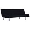 vidaXL Divano Letto con Due Cuscino in Poliestere Nero