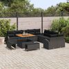 vidaXL Set Divano da Giardino con cuscino 13 pcs Nero Poly Rattan