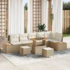 vidaXL Set Divano da Giardino 9 pcs Beige polyrattan