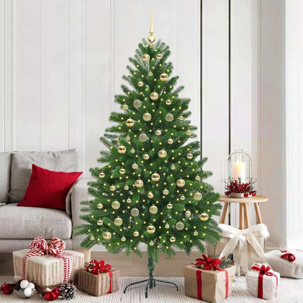 vidaXL Albero di Natale con 300 LED con supporto Verde 180 cm PE