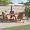 vidaXL Set Pranzo da Giardino 5pz Legno Massello di Acacia e Textilene