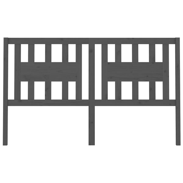 vidaXL Testiera per Letto Grigia 141x4x100cm in Legno Massello di Pino