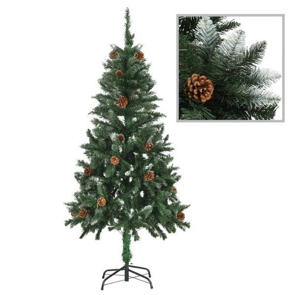 vidaXL Albero di Natale Artificiale Preilluminato con Pigne 150 cm