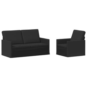 vidaXL Set di divani 2 pcs Nero Tessuto