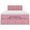 vidaXL Struttura Letto Pouf con Materasso Rosa 120x200 cm Velluto
