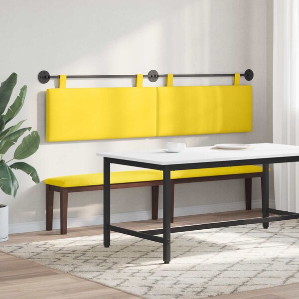 vidaXL Testata appesa Giallo Chiaro 210 x 55 x 5 cm Tessuto in Cords