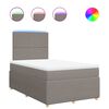 vidaXL Giroletto a Molle con Materasso Tortora 120x200 cm in Tessuto