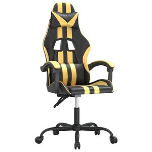 vidaXL Sedia da Gaming Nera e Oro in Similpelle